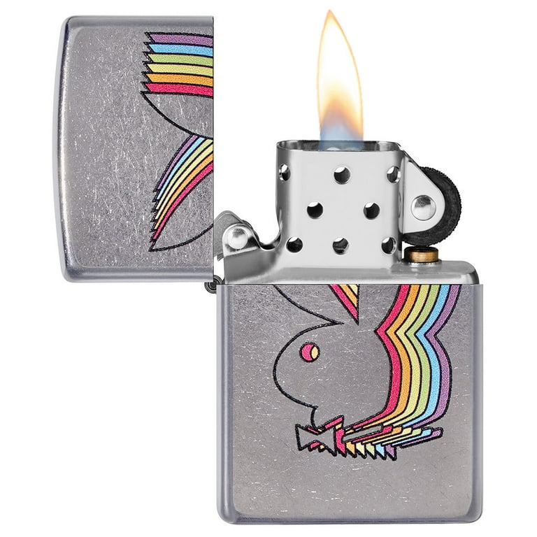 Zippo Playboy Multi Color Bunny Street Chrome Pocket Lighter
