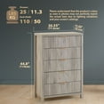 thumbnail image 3 of ARKANTOS Fluted 5 Drawer Dressers for Bedroom, Gray Oak Finish, 3 of 9