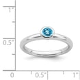 thumbnail image 5 of 925 Sterling Silver Stackable Expressions Low 4mm Round Blue Topaz Ring Size: 8; for Adults and Teens; for Women and Men, 5 of 5