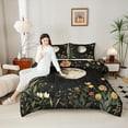 thumbnail image 4 of Homewish Chic Flowers Bedding Comforter Set 2pcs for Female Men Women,Vintage Aesthetic Twin Comforter Sets Microfiber,Botanical Plants Breathable Bedding Set,Starry Sky Breathable Bedding Set, 4 of 8