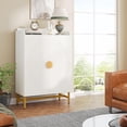 thumbnail image 6 of Tribesigns Narrow Shoe Cabinet with Doors and Adjustable Shelves White Wood Shoe Organizer Cabinet, 6 of 6