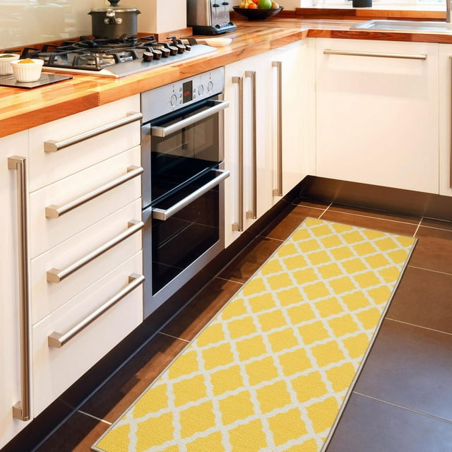 Ottomanson Glamour Collection Non-Slip Rubberback Moroccan Trellis Design Indoor Area Runner Rug