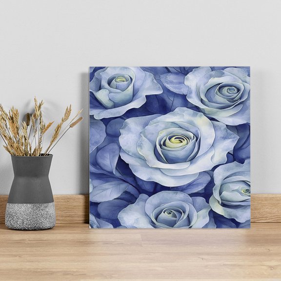 Spring Rose Flower Wall Art Painting on Canvas, Nature Aesthetics Botanical Blossom Canvas Art Home Prints Wall Art Framed Modern Artwork for Living Room Bedroom Wall Decor 12x12in