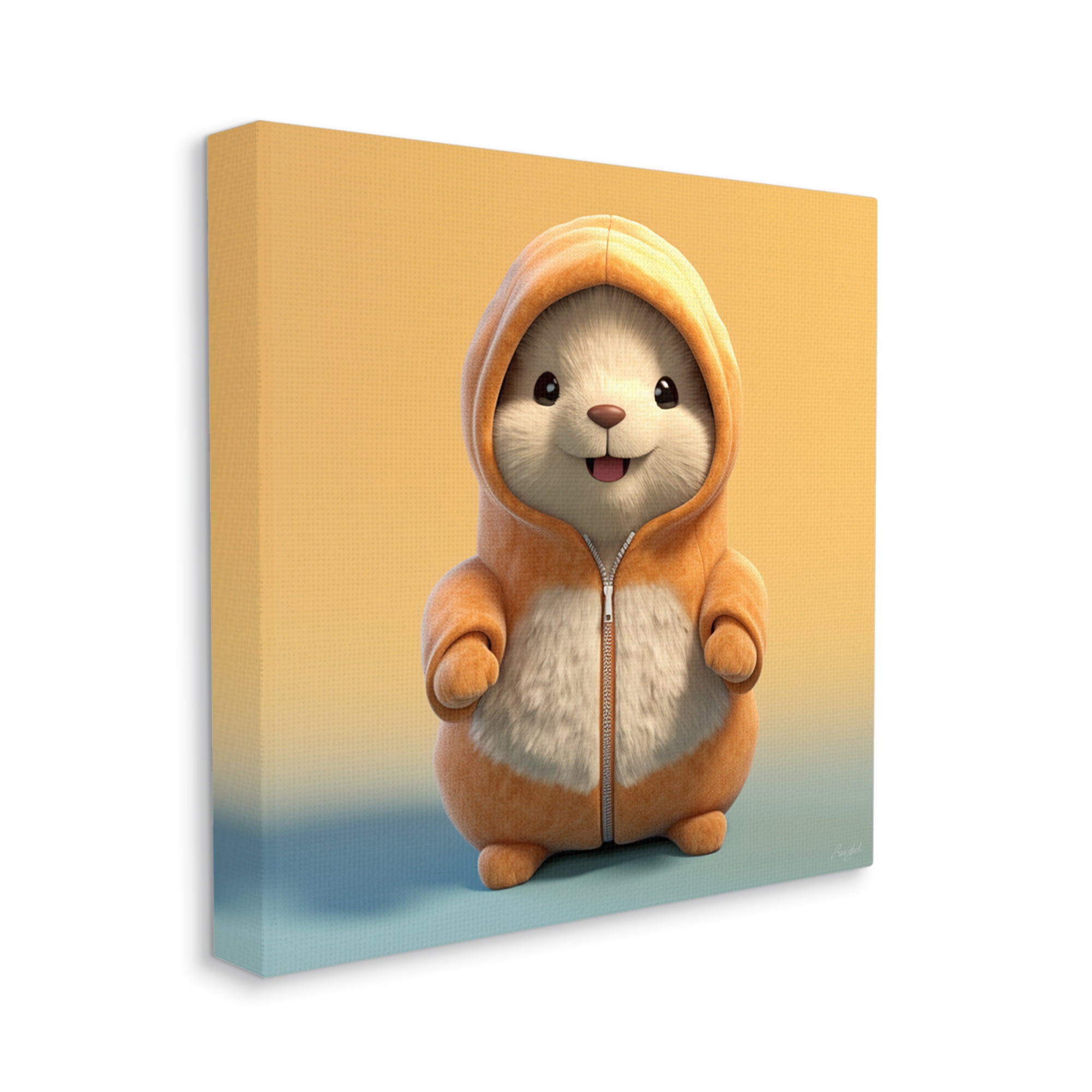 Stupell Industries Mouse Wearing Sweater Animals & Insects Painting Gallery Wrapped Canvas Art Print Wall Art, 24 x 24