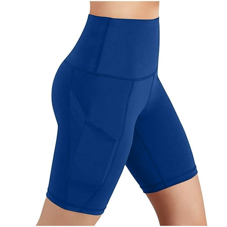 WMTBSRSW Biker Shorts Women Summer High Waist Tummy Control Yoga Workout Shorts Gym Running Volleyball Spandex Shorts with Pockets