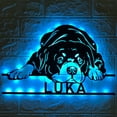 thumbnail image 3 of Craftnamesign Custom Lazy Rottweiler Metal Wall Art LED Light, Personalized Dog Lover Name Sign, 3 of 5