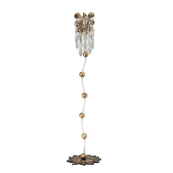 Lucas McKearn Venetian 23.5" Large Crystal Whimsical Candlestick Holder in Gold