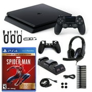 PlayStation 4 Slim 1TB Console with Spiderman Gamy of the Year and Accessories Kit