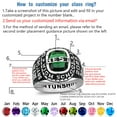 thumbnail image 3 of Ccjcinata Fully Personalized Customized Class Rings Sterling Silver Men's High School and College Class Ring – Classic Collection (Sterling Silver - Platinium), 3 of 12