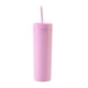 thumbnail image 1 of Toystoory Botella de agua de 16OZ, vaso de paja esmerilado de plástico de 2 capas, bebida portátil, taza de té de la leche, soporte para café y jugo Mostrada Rosado 21 cm x 7.2 cm Toystoory HA007950-02B, 1 of 6