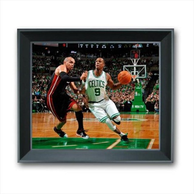 Image Sunwear 13 x 11 Po. Arbre Photo 3D Encadré - Boston Celtic Rajon Rondo