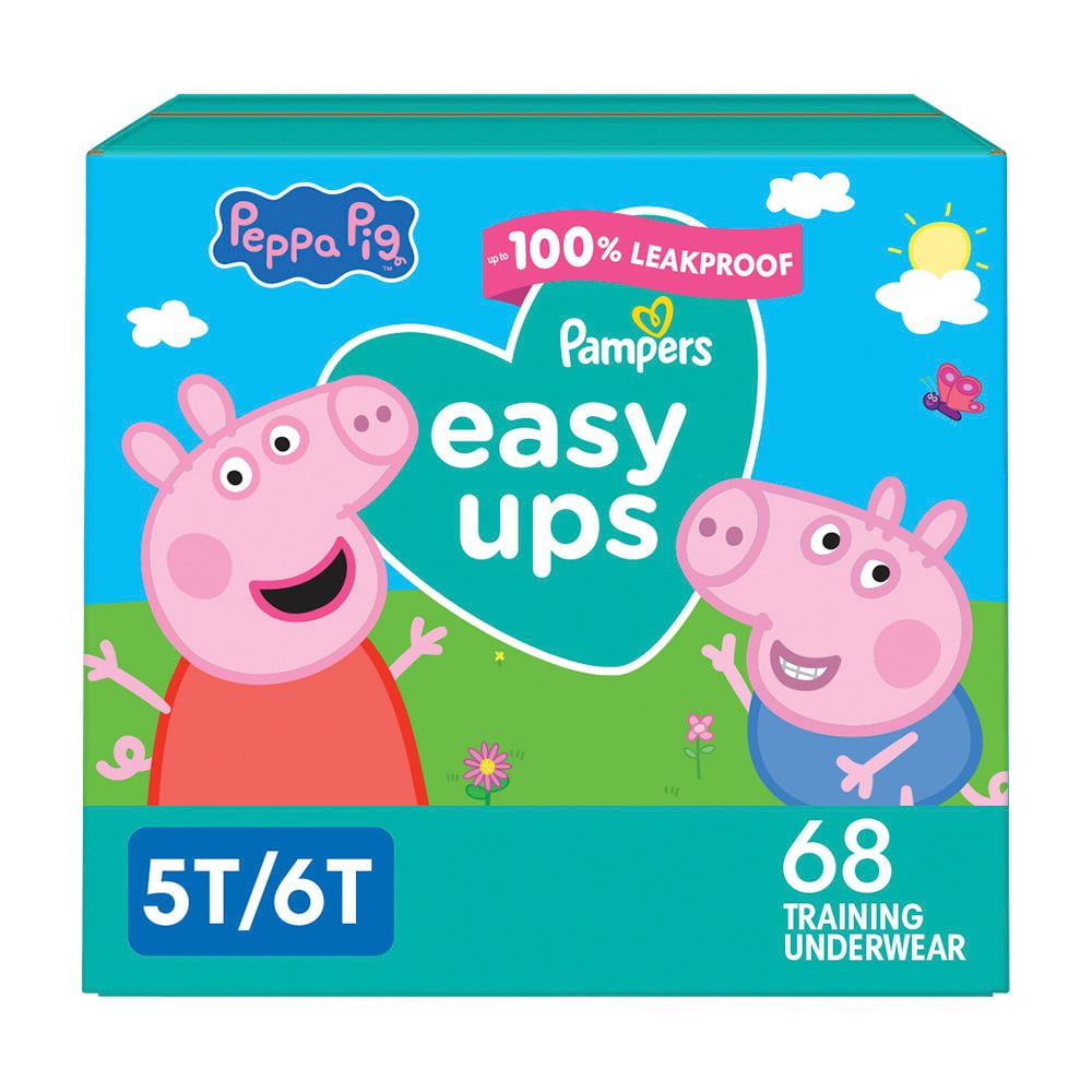 Pampers Easy Ups Training Underwear Peppa Pig Size 7 5T-6T, 68 Count ...