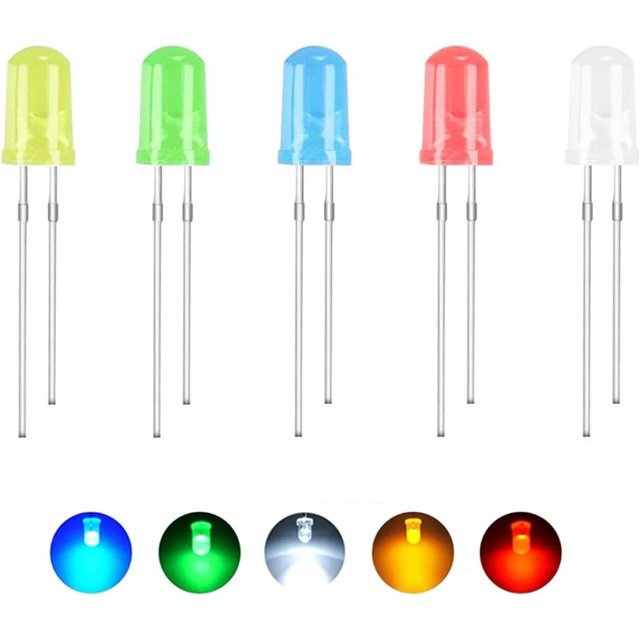 125 piezas de diodo LED de 3 mm, kit surtido de diodos emisores de luz, piezas de diodos emisores para Arduino, PCB DIY