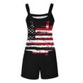 thumbnail image 6 of Cavosen Independence Day Plus Size Loose Patriotic Jumpsuits Short Overalls with Pocket Star and Stripe Summer Going Out Rompers, 6 of 7