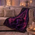 thumbnail image 6 of Dragon Queen on Purple Throne with Moon, Gothic Fantasy Style for Mythic Art Lovers, Royal Creature Scene and Birthday Gift, Soft Flannel Blanket for Studio, Home Decor, 6 of 9