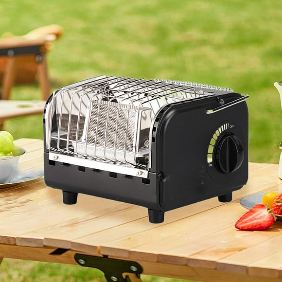 Mini calentador de calefacción de cassette, calentador de gas para acampar al aire libre, calentador de calentamiento de cocción portátil para viajar, negro