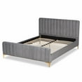 thumbnail image 3 of Baxton Studio Grey Fabric Upholstered and Gold Finished Full Size Platform Bed, 3 of 7