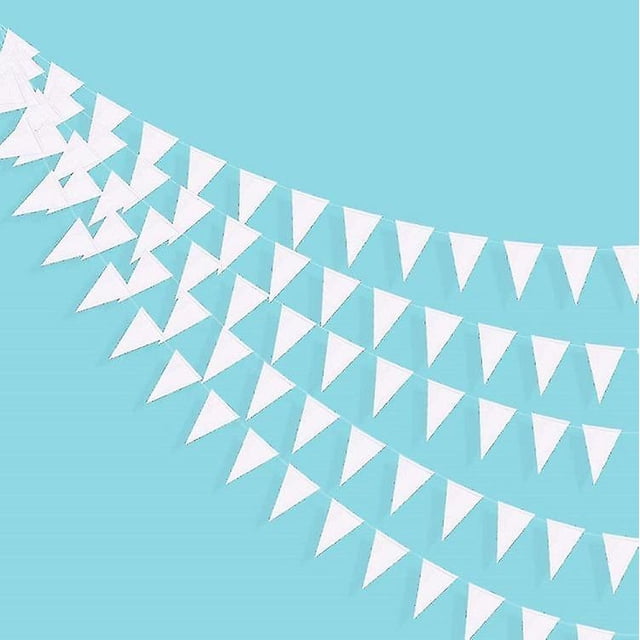 40 Ft White Triangle Flags For Wedding Baby Bridal Shower Birthday Bachelorette