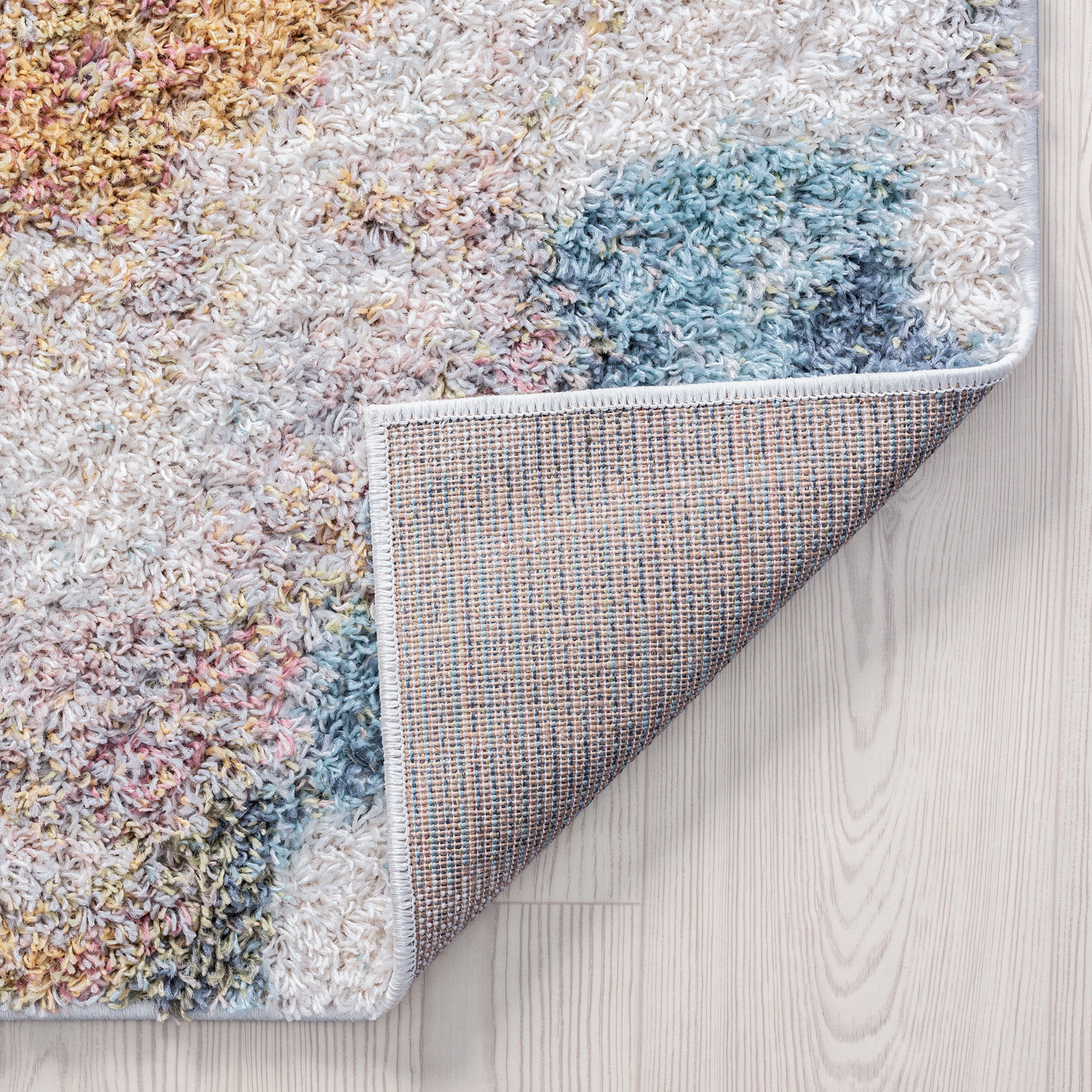 Shag 2x8 Area Rug Thick (2'2'' x 7'3'') Floral Multi-Color Indoor Runner Easy to Clean