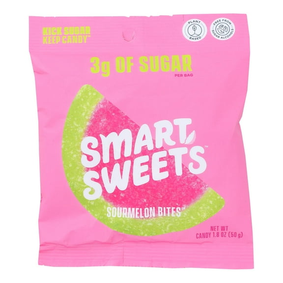 Smart Sweets SMW20080 Sourmelon Bites Gummy Candy, Watermelon, 1.8 Oz Packet, 12/box