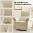 thumbnail image 5 of Nursery Recliner Chair Electric Power Glider Swivel Rocking with USB, Waterproof Stain-resistant, Beige, 5 of 11