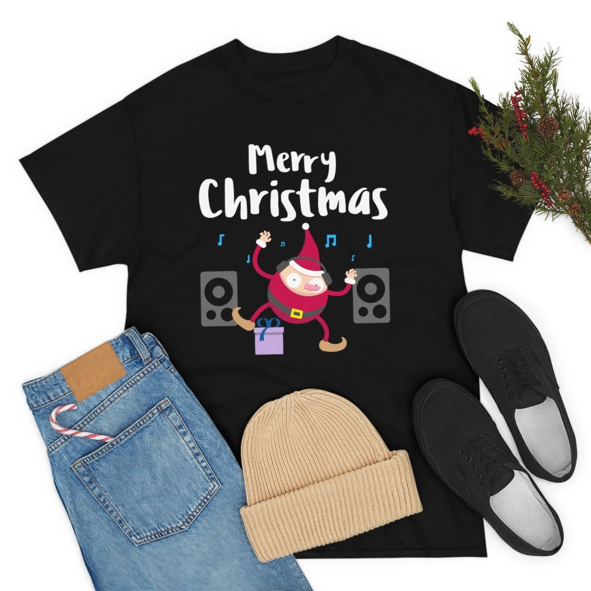 Funny DJ Elf Christmas Pajamas Christmas Clothes Womens Plus Size Christmas Tops for Women Plus Size
