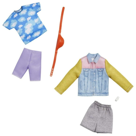 Barbie Fashions Pack: Ken Doll Clothes, Cloud Shirt, Shorts, Fanny Pack, 3 & Up