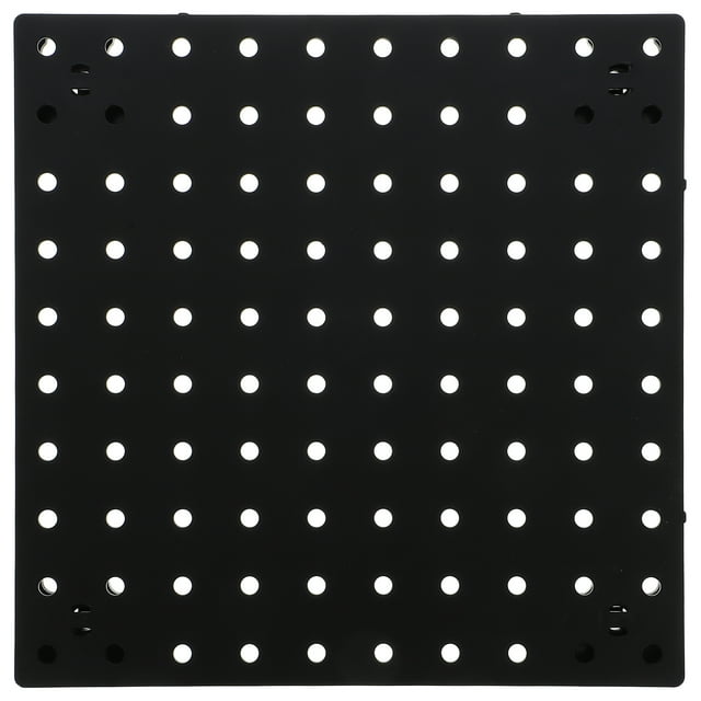 1Pcs Black Abs Square Pegboard Panel Wall Organizer for Kitchen Garage Storage Solution 9.63X9.63X0.59in
