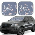 thumbnail image 2 of Uemuo Watercolor Flowers Butterfly Printed 2 PCS Car Windshield Sun Shade, Auto Sun Heat and UV Rays Blocker, Foldable Automotive Front Window Sunshade Protector, 2 of 7