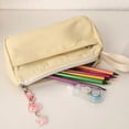 thumbnail image 5 of Gosuguu Cloth Pencil Pouch Versatile Makeup Brush Bag Travel Organizer Case Yellow, 5 of 7