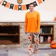 thumbnail image 2 of TIMIFIS Pyjamas d'Halloween pour Famille pour Femmes/hommes Ensembles Assortis de Pjs de Vacances d'Halloween 2 Pcs Combinaison de Pyjama Toile d'Araignée Fantômes Citrouille Squelette Haut et Pantalon Tenue de Maison Hiver, 2 of 6