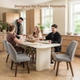 thumbnail image 5 of Dining Chairs Set of 4, Modern Upholstered Kitchen Chairs with Unique Cutout High Back & Wood Legs, Comfortable Fabric Side Chair for Dining Room, Living Room Gray, 5 of 10