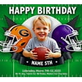 thumbnail image 3 of Football Themed Happy Birthday Backdrop Banner with Helmets Balloons Party Supplies Photography Props for Birthday Party Decorations Photo Booth Backgrounds, 3 of 7