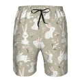thumbnail image 3 of Logiee Rabbit And Flower Print Mens Swim Trunks Quick Dry Board Shorts,Breathable Hawaii Beach Shorts Swimwear Bathing Suits-XX-Large, 3 of 6