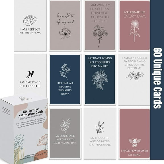 Dessie 60 Earth Tone Affirmation Cards for Women - Empowering Questions for Stress Relief & Self-Care