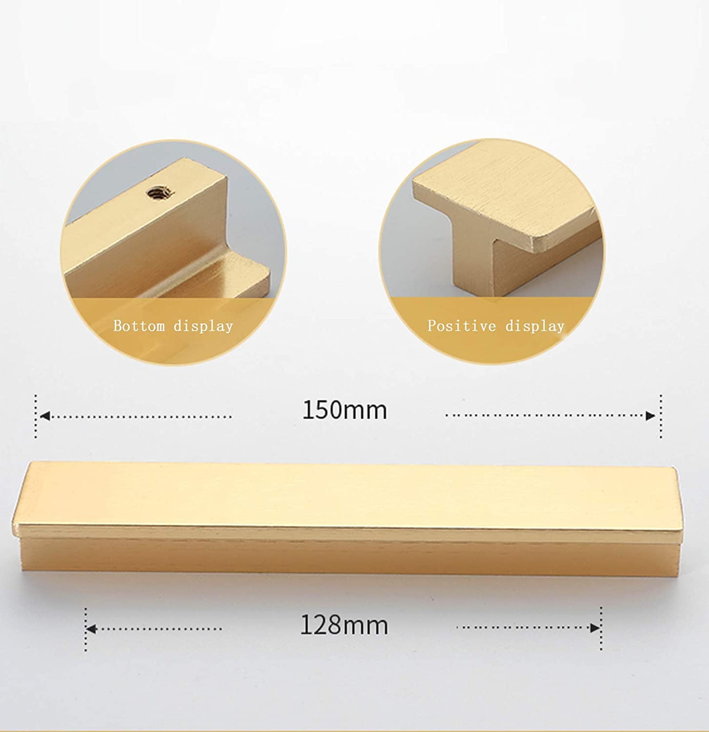 Gamvdout 2X Kitchen Cupboard Door Handles Chest of Drawers Golden Cabinet Pulls T Bar Cabinet Handles Kitchen Handles Drawer Pulls Hardware Parts