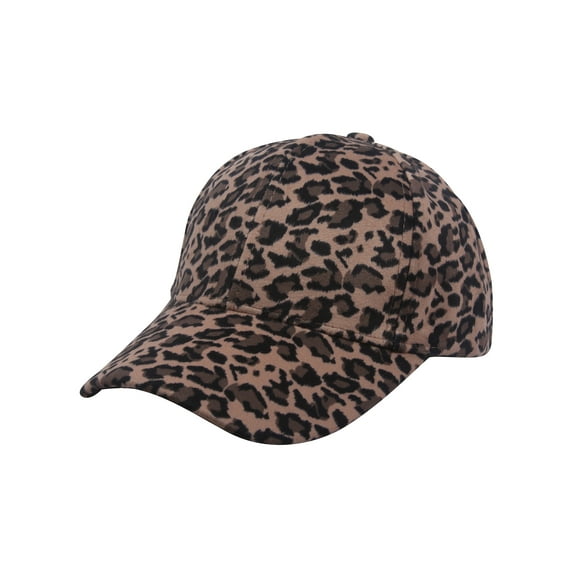 Top Headwear Felt Leopard Cheeta Print Baseball Cap - Brown