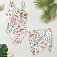 thumbnail image 4 of SEANATIVE Flower Printed Bathing Suit for Girls Mesh Cover-up Skirt Cutout One Shoulder Beach Swimsuits with Adjustable Strap, Size 17-18 Years Old, Cute Floral White, 4 of 7