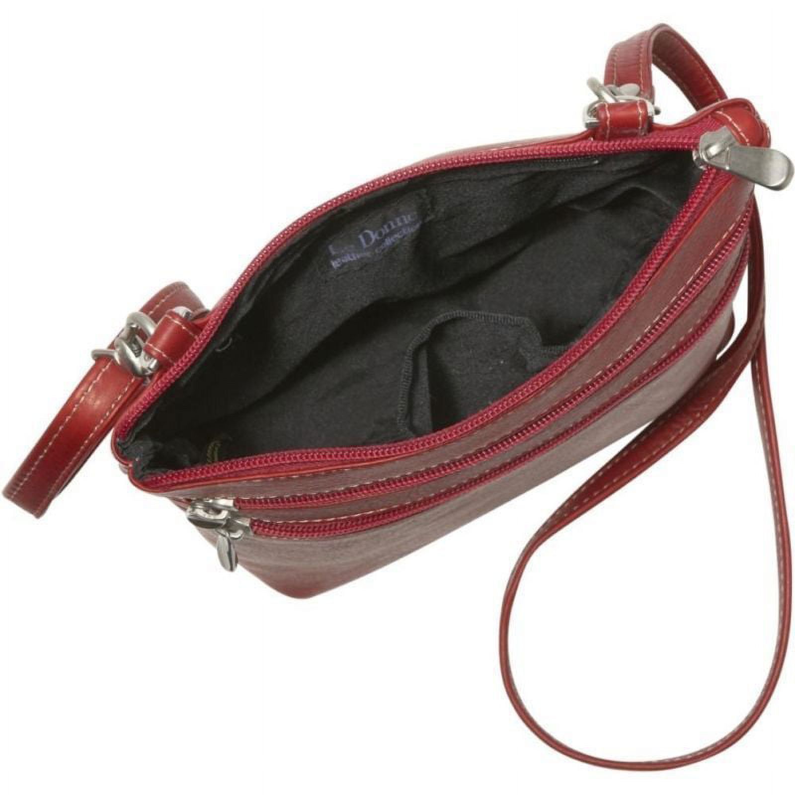 LeDonne  Leather 3-zipper Crossbody Handbag - image 2 of 5