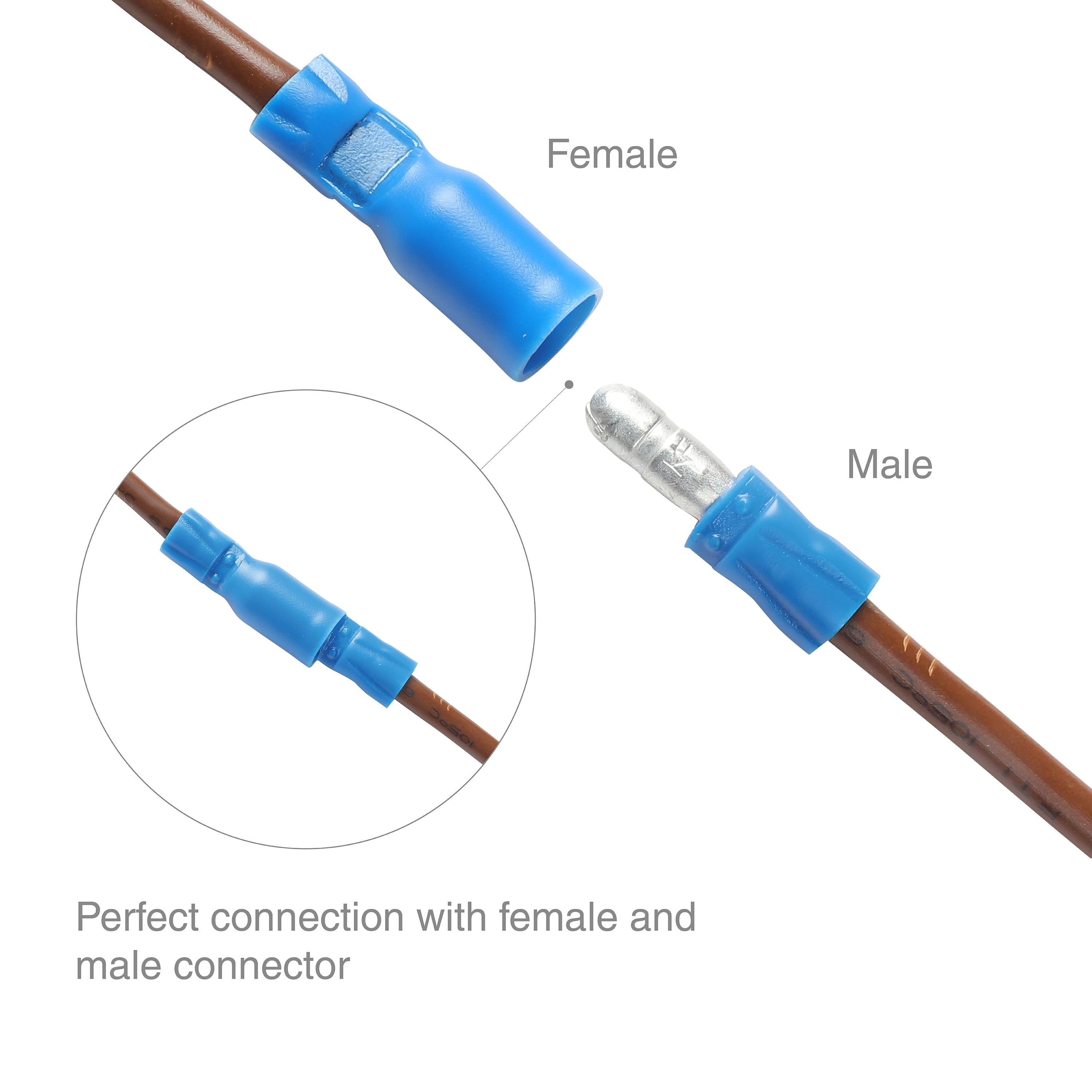 RED WOLF 6 AWG 5/16"(M8) 20 Pcs Wire Lugs Ring Terminal Connectors Ends, 6 Gauge Battery Cable Copper Connector Ring Ends Stud W/Heat Shrink Tubing