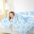 thumbnail image 4 of jejeloiu Blue Bowknot Bow Full Size Comforter Sets,Letter K Monogrammed Bedding Sets For Girls Kids Reversible 3-Piece, 4 of 8