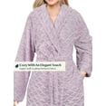 thumbnail image 4 of PAVILIA Lavender Purple Short Robes for Women, Plush Soft Womens Bathrobe Lightweight, Fluffy Fuzzy Cozy Women’s Bath Robe Knee Length, Shower Spa House Kimono Robe, S/M, 4 of 8