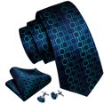 thumbnail image 2 of Conjunto de corbata Barry.Wang de seda tejida de 150 cm en azul marino, 2 of 6