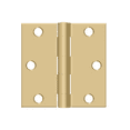 thumbnail image 2 of Deltana S33U4-R 3" Height X 3" Width Plain Bearing Mortise Steel Door Hinge Brushed Brass, 2 of 2