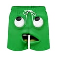 thumbnail image 5 of ibiyuan Men Swim Trunks Funny Cartoon Face Print Quickdry Cargo Pocket Pool Shorts Drawstring Waist Mens Bathing Suit Beach Swimwear, 5 of 5