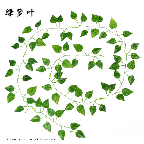 (Listo stock) Flor artificial Hoja de hiedra Guirnalda Planta Hojas de vid y Cadena de luces LED DIY Familia Boda Fiesta Cumpleaños Gao Jiahui unisex
