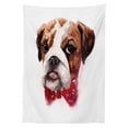 thumbnail image 3 of Ambesonne English Bulldog Tablecloth Rectangular Table Cover, Watercolor Dog, 60"x84", Brown Ruby Black, 3 of 4