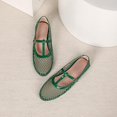 thumbnail image 4 of Samdudou Mary Jane Shoes for Women Closed Toe Flat Sandals Breathable Hollow Out Fishnet Mesh T Strap Buckle Vintage Casual Walking Footwear for Office Street, 4 of 8