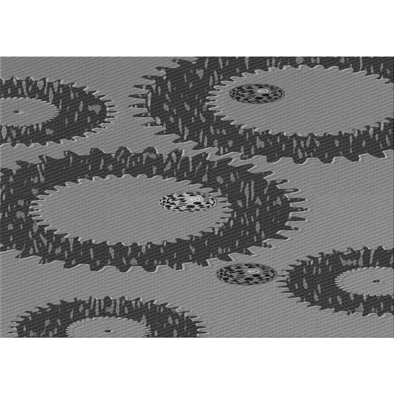 Ahgly Company Machine Washable Indoor Rectangle Transitional Gunmetal Gray Area Rugs, 6' x 9'
