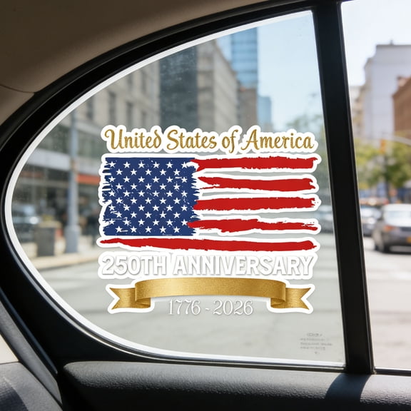 Car Stickers,Stickers for Cars,America 250th Anniversary Decal The Independence of USA Sticker 1776-2026 American Flag Decal, United States Patriotic Vinyl Bumper Sticker(A 20IN)